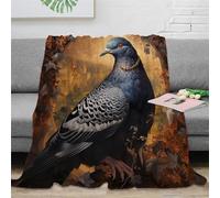 3D Printed Wild Pigeon Throw Blanket Soft And Warm Super Soft Cozy Fuzzy Warm Throws with Anti-wrinkle/anti-tarnishing Lightweight for Bed And Sofa And Couch, Kids Adults 80x90inch(200x230cm)