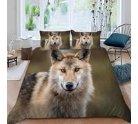 3D Printed Wolf King-Size Duvet Cover Set For Kids Teens WildlifeBedding Set The Ultra-Soft 3 Pieces includes1 Quilt Covers 230x220 and 2 Pillowcases J.2147