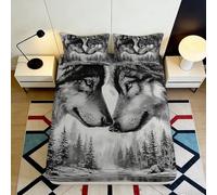 3D Printed Wolves Fitted Sheet, Microfiber Bed Cover, non-slip home decor