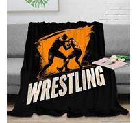 3D Printed Wrestling action Bed Throw Microfiber Ultra Soft Warm Bedding Sport graphic design Thermal Blanket Breathable All Season for Dorm Dwellers University Students Teens 50x60inch(127x152cm)