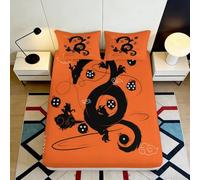 3D Printed Yin Yang Fire Element Fitted Sheet Microfiber Deep Pocket Non-Slip Bedding Set, Cool Yin Yang Mattress Fitted Cover, Washable for Bedroom 180x200x25cm