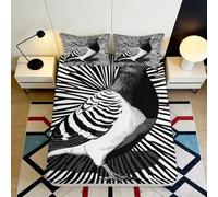 3D Printed Zebra Pattern Fitted Sheet Microfiber Soft Breathable Abstract Stripe Mattress Cover for Bedroom Decor 90x200x25cm