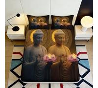 3D Printed Zen Buddha Fitted Sheet Microfiber Deep Pocket Non-Slip Bedroom Bedding Zen Mattress Fitted Cover for Adults 200x200x25cm