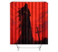 3D Printed Zombies Fear Shower Curtain 120x180 cm Mould Proof Resistant Quick Drying Polyester Fabric Waterproof Washable Bathroom Curtain with 12 rings for Art Deco