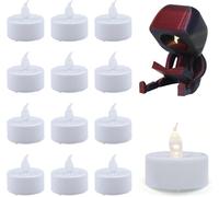 3D Printer Accessories 3V Craetive Warm White LED Candle-Light Kit: Compatible with DIY Custom Tea Light Holders Candestick Lamps Printed Model Pack of 12, D37.2xH36.6mm