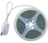 3D Printer Accessories 5V COB LED Strip Light Kit: 5m Cuttable White Uniform Lamp Width 8mm Flexible Waterproof High Density Lights with Adapter Switch for Bamboo Lab 3D DIY Lighting Printing Project