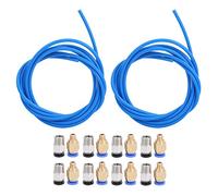 3D Printer Accessories Blue PTFE Tube and Pneumatic Connectors Set for 1.75mm Filament Printers Includes 2Pcs 2Meter Tubes 8Pcs M10 8Pcs M6 Fittings