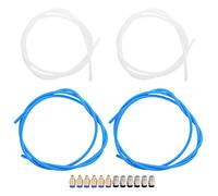 3D Printer Accessories PTFE Tube and Pneumatic Connector Kit, 2Pcs Blue + 2Pcs White 1m PTFE Tubing with 6Pcs M10 + 6Pcs M6 Air Fittings for 1.75mm Filament Bowden Extruder Systems
