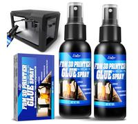 3D Printer Adhesive - 3D Print Glue Spray, 100g*2, Perfect First Layer Adhesion, Prevents Warping on Heated Print Bed, Easy Removal for ABS PLA PETG TPU Filaments on Various Build Plates, No Residue