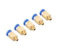 3D Printer Bowden Coupler Filament Connector with PC4-M6 Pneumatic Fitting for Nylon Tube, Straight Through Joint, Outer Diameter 4MM, 5-Piece Set
