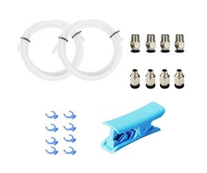 3D Printer Bowden Tube 2M, PTFE Tube Teflon Bowden Tubing with high Grade PC4-M6 & PC4-M10 Pneumatic Fittings,Tube Cutter, for 1.75mm Filament Ender 3/Ender 3 V2/Ender 3 Pro/CR 10 Series
