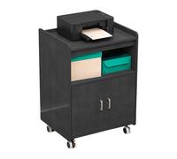 3D Printer Cart with Storage PVC Panel 1m Rolling Desk Trolley Complete Back Panel Home Office Cart for Scanner & Fax Gray - Versatile Workstation Solution
