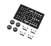 3D Printer Components 20-80mm Groove Frame Connection Plate Set With 6 Wheels For Black Aluminium Solid POM Kit For Processing Machine(Black With 6 Wheels,3pcs)