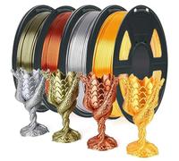 3D Printer consumables PLA 1.75mm Silk Filament PLA 1kg 3D Printing Materials Shiny consumables Gold Black Silver Multi-Pack(Red)