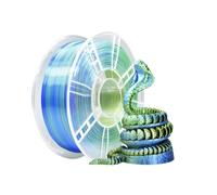 3D Printer Filament 1kg 3D Printer PLA Silk Filament 1.75mm Multi-Color Texture Smooth Gradient Effect Material(Blue -Green- Gold)