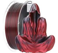 3D Printer Filament 1kg 3D Printer PLA Silk Filament 1.75mm Multi-Color Texture Smooth Gradient Effect Material(Black- Red)