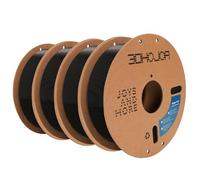 3D Printer Filament Basic PLA Filament Bundle Cardboard Spool 1kg*4,Dimensional Accuracy +/- 0.03 mm Fit Most 3D FDM Printer-4Pack Black