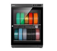3D Printer Filament Dry Cabinet with Humidity Control, 2-Tier Storage Shelves, Sealed Drying Rack for 10-21 Spools, Metal Construction