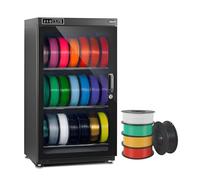 3D Printer Filament Dryer Box,Large Anti-Moisture Dry Cabinet, Universal Compatibility with Various 3D Printing Consumables Humidity Range RH15%-RH60% Transparent Glass & Aluminum Alloy 115L