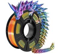 3D Printer Filament Multicolor 3D Printer Filament,Dual/Tri Color 1.75mm PLA Silk Shiny Printing,250g(0.55lbs) Fit Most FDM(250g Red Yellow Blue)