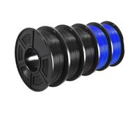 3D Printer Filament, PETG 3D Filament 1KG 1.75MM 5Rolls, Arranged Neatly Clogging Free No Bubble Odorless Eco-Friendly Good Toughness(PETG 3Black 2Blue)
