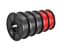 3D Printer Filament, PETG 3D Filament 1KG 1.75MM 5Rolls, Arranged Neatly Clogging Free No Bubble Odorless Eco-Friendly Good Toughness(PETG 3Grey 2Red)