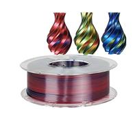 3D Printer Filament PLA 1.75mm 1kg 500g Tricolors Filament Silk PLA Triple Colors 3D Plastic Material Shiny Filament 250gx4 Pack(Gold BU Red-250g)