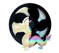3D Printer Filament - PLA Multicolor 1.75mm Glow In The Dark | Luminous Rainbow Printing Consumables | 1kg Spool For High Precision 3D Models