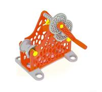 3D Printer Filament Rewinder - Manual & Electric Drill Operation, Modular Dismountable for 1 kg Spools, Prevents Tangling, Blue/Orange (Orange)