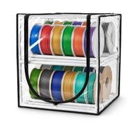 3D Printer Filament Storage Box, 2-Tier Storage, Moisture-Proof and Dust-Proof, Filament Storage Rack with Transparent Cover, Filament Organiser for Home, Workshop, Studio Holds Up to 20 x 1KG Rolls