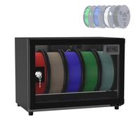 3D Printer Filament Storage Box, Anti-Moisture Filament Dryer Box with Humidity Control, Lockable Design, Holds 5 Rolls 1kg Filaments, Humidity Range RH25%-RH60%, for PLA, PETG, ABS, TPU