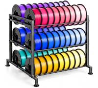 3D Printer Filament Storage Rack, 3-Tier Double-Row, 54 Spools | 3-Tier Double-Row Capacity, Carbon Steel Frame, 54-Spool Storage, 4-Step Assembly, Fits 200g, 500g and 1kg Filament Spools