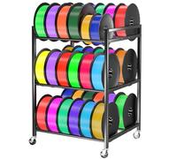 3D Printer Filament Storage Rack, 360°Rolling Filament Spool Holders Racks with Wheels, Heavy Duty Metal Shelf for PLA/ABS/TPU,Filaments Organzied for 3D Printing
