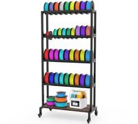 3D Printer Filament Storage Rack, 5-Tier 3D Printing Filament Metal Rack for Filament Spools PLA/ABS/TPU/Nylon, Large Capacity Heavy Duty Filament Spool Holder for 3D Printing Studio, Workshop