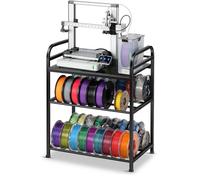 3D Printer Filament Storage Rack- Rolling Filament Spool Holders Racks with Wheels, Heavy Duty Metal Shelf for PLA/ABS/TPU/Nylon, Filaments Organzied for 3D Printing Studio, Office Workshop (Black)