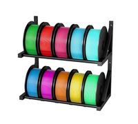 3D Printer Filament Storage Rack,Wall Mounted Metal Filament Spool Holder | 2-Tier 3D Printer Spool Holder for 12 Rolls, 3D Printer Filament Organizer for Home,Office,Workshop