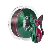 3D Printer Filament, Two-Tone 3D Printer Filament, PLA 1000g Duotone 1.75mm for 3D Printing Magic Red-Blue Black-red Two Colors Silk-Like Material(PURred-DKGreen)