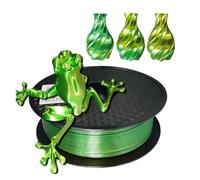 3D Printer Filament, Two-Tone 3D Printer Filament, PLA 1000g Duotone 1.75mm for 3D Printing Magic Red-Blue Black-red Two Colors Silk-Like Material(Gold Green)