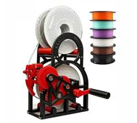 3D Printer Filament Winder, for 2.5mm Diameter Wire, Dual Manual/Electric Filament Rewinder, 20 Silent Bearings, for PLA/PETG/TPU/ABS 1kg Filament,Red