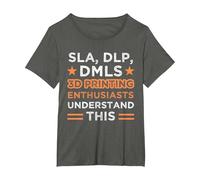3D Printer Graphic Nerd Printing Tech Machine Filament T-Shirt, Women's Plus, Asphalt Grey, 4X