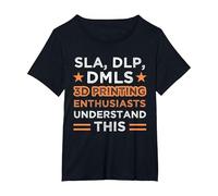 3D Printer Graphic Nerd Printing Tech Machine Filament T-Shirt, Women's Plus, Black, 3X