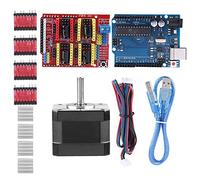3D Printer Kits CNC Shield V3.0 + R3 Board + Nema 17 Stepper Motor + 4PCS A4988 Driver + Stepper Motor Controller Shield Kit with Heat Sink for Quimat