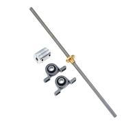 3D Printer Lead Screw Vertical Kit, Thread 8mm 100-800mm T8 Lead Screw+Brass Nut+KP08 Bearing Bracket+ Flexible Coupling, 1Set(Pitch 2mm Lead 2mm,750mm)