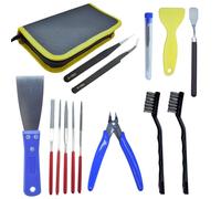 3D Printer Maintenance Tool Kit, 24pcs Set with Nozzle Cleaning Tools, Wire Cutters, Scrapers and Carrying Case Diamond Files, Tweezer, Putty Knife for 3D Printer, Model Building