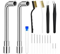 3D Printer Nozzle Cleaning Kit, 10 Nozzle Cleaning Needles with Storage Box 2 Tweezers 2 Cleaning Copper Wire Toothbrushes 2 L-Shaped Hexagonal Wrench Tool for 3D Printer Accessories