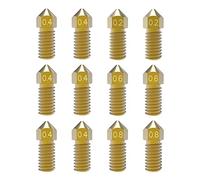 3D Printer Nozzles 12 pcs M5 Nozzle, Park Sung Brass Nozzles with High Temperature Resistance Upgraded Fully Fit for AnkerMake M5 Ender 3 Ender 3 V2 Ender 3 pro, 0.2mm, 0.4mm, 0.6mm, 0.8mm Nozzle Kit