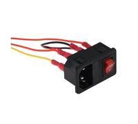 3D Printer Parts 220V 110V 6A Power Supply Switch Male Socket With Fuse For AC Wiring Plug Connector(Square with Cable)