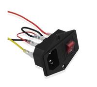 3D Printer Parts 220V 110V 6A Power Supply Switch Male Socket With Fuse For AC Wiring Plug Connector(Rocker with Cable)