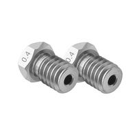 3D Printer Parts Accessories 2pcs V5/V6 Hardened Nozzle 0.4mm M6 Threaded For 1.75mm Filament J-Head 3D Printer Parts