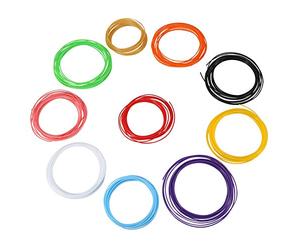 3D Printer Pen Filament ABS PLA 1.75mm 10 Colors 5m Roll Professional Quality Safe Environmental Friendly Material for 3D Printing Pens and Creative Home Decor Projects (PLA)